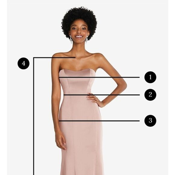 Alfred Sung Blush Strapless Satin Twill Gown W/Pockets - Style D755 Size 14 - Picture 7 of 11